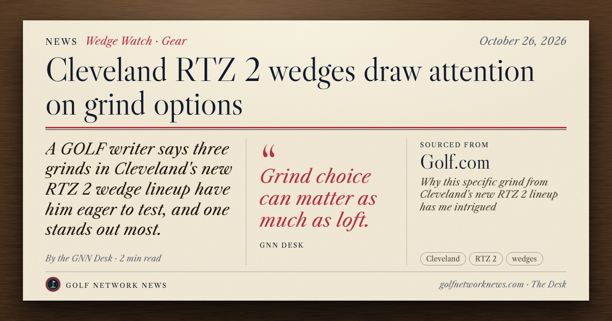 GNN Desk card: Cleveland RTZ 2 wedges draw attention on grind options