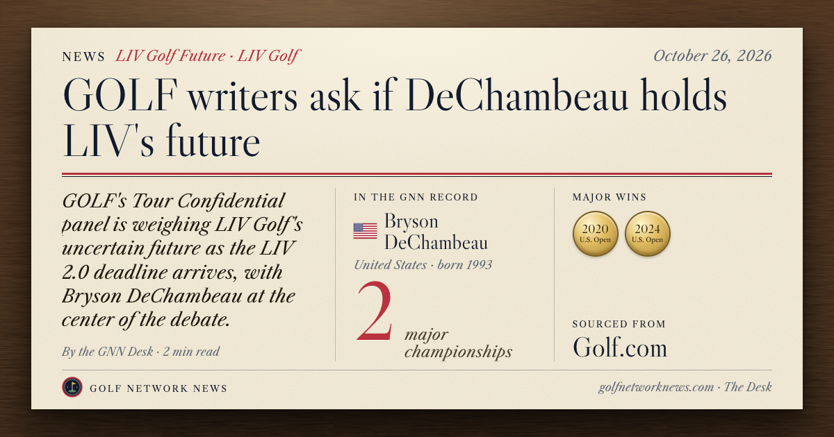 GNN Desk card: GOLF writers ask if DeChambeau holds LIV's future