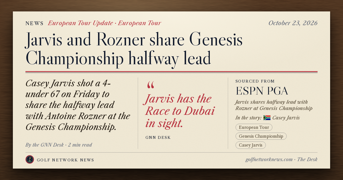 GNN Desk card: Jarvis and Rozner share Genesis Championship halfway lead