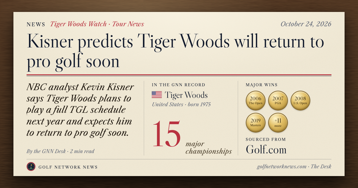 GNN Desk card: Kisner predicts Tiger Woods will return to pro golf soon