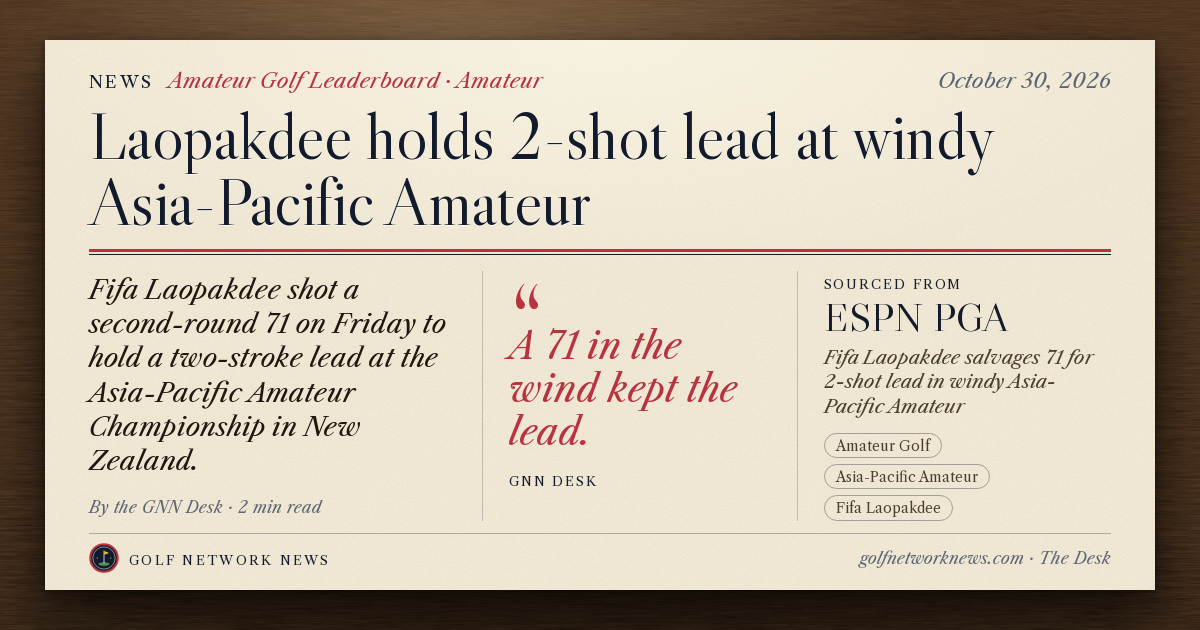 GNN Desk card: Laopakdee holds 2-shot lead at windy Asia-Pacific Amateur