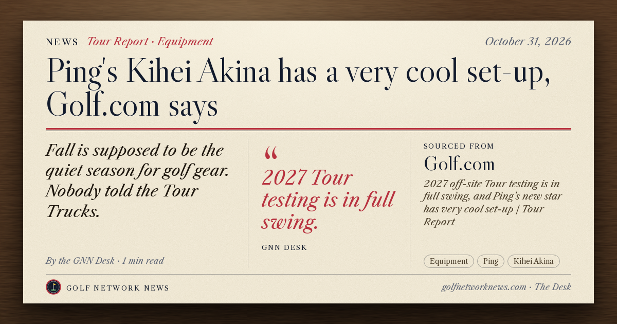 GNN Desk card: Ping's Kihei Akina has a very cool set-up, Golf.com says