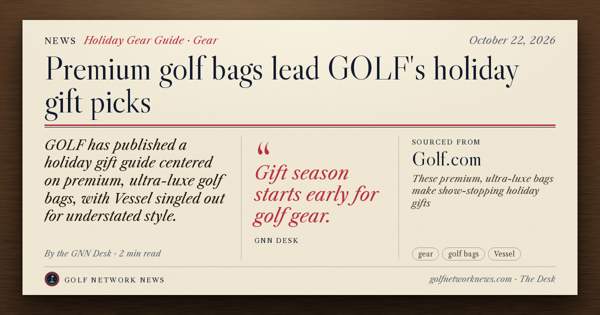 GNN Desk card: Premium golf bags lead GOLF's holiday gift picks