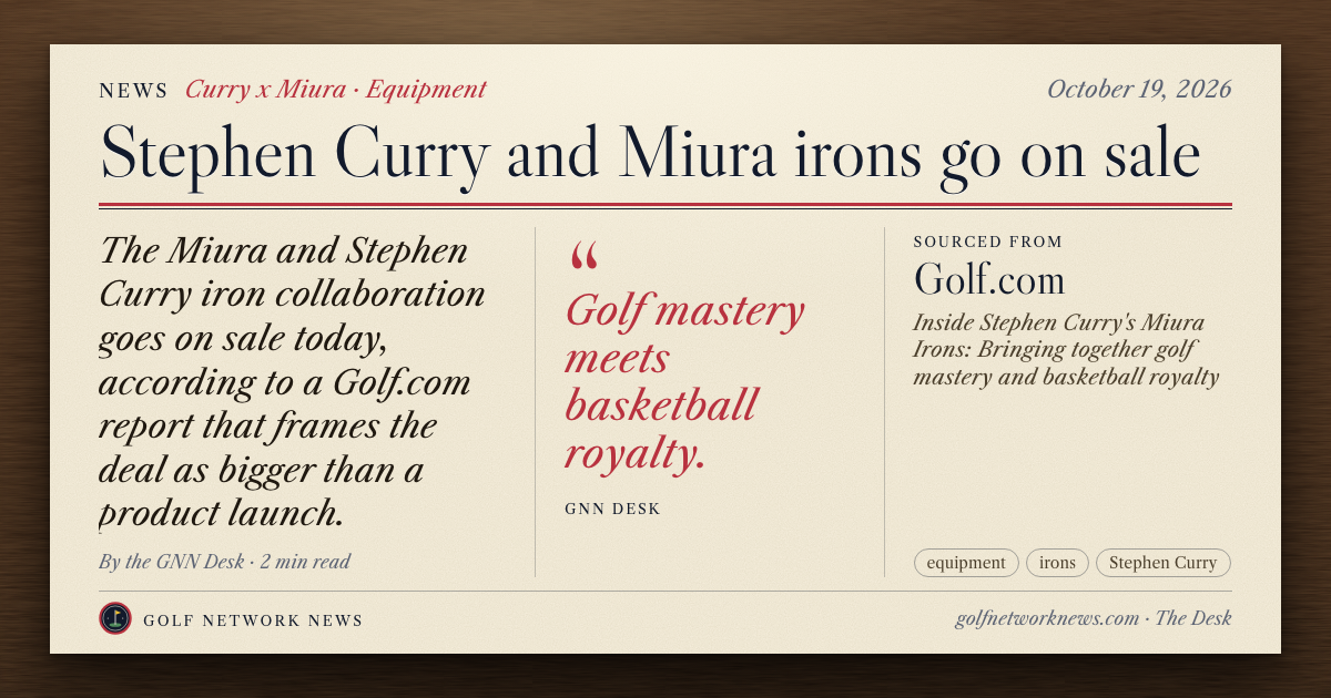 GNN Desk card: Stephen Curry and Miura irons go on sale