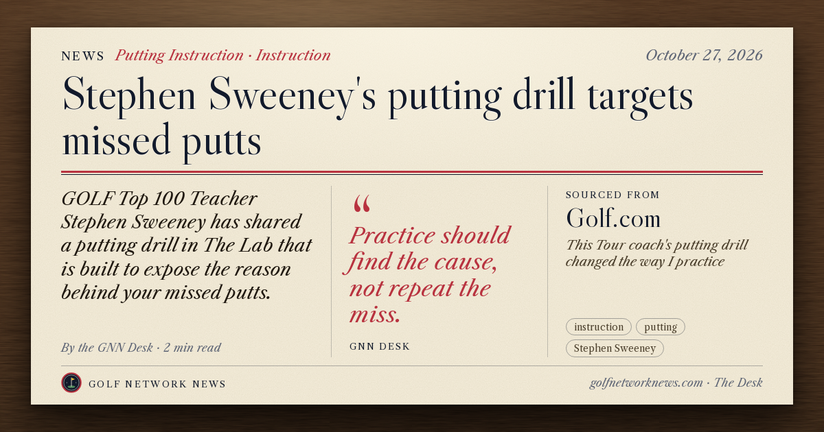 GNN Desk card: Stephen Sweeney's putting drill targets missed putts
