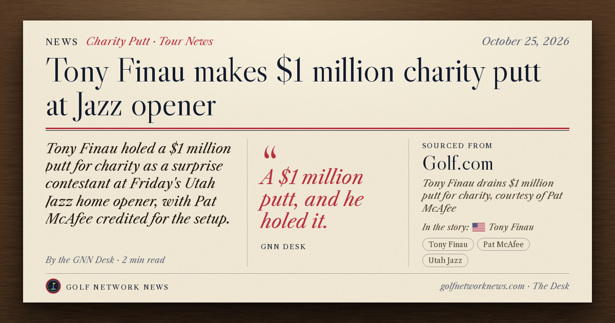 GNN Desk card: Tony Finau makes $1 million charity putt at Jazz opener