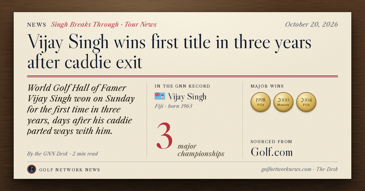 GNN Desk card: Vijay Singh wins first title in three years after caddie exit